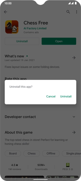 Press Uninstall.