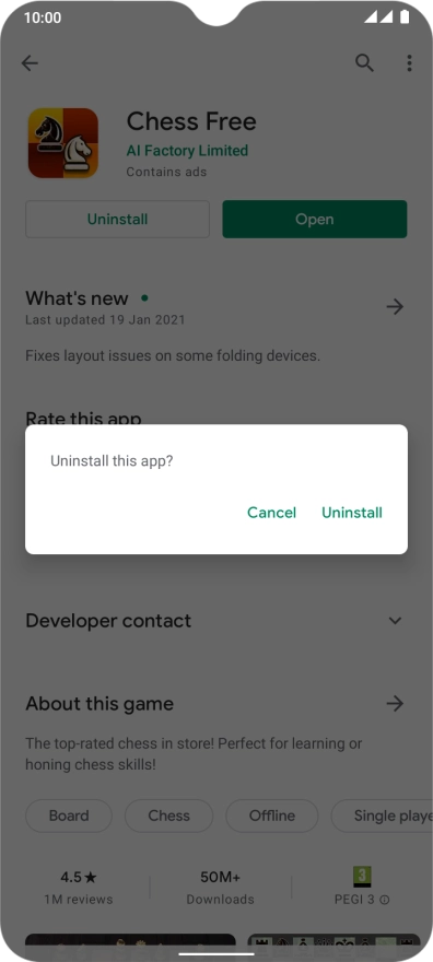 Press Uninstall.
