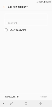 Press Password and key in the password for your email account.