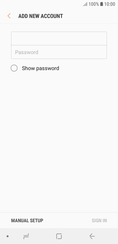 Press Password and key in the password for your email account.