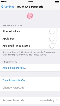 Press Turn Passcode On and key in a phone lock code of your own choice twice.