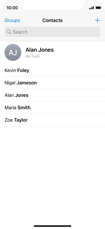 Press the new contact icon.