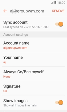 Press Sync account to turn on the function.