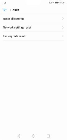 Press Factory data reset.