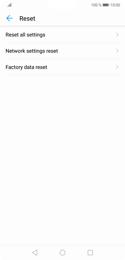 Press Factory data reset.