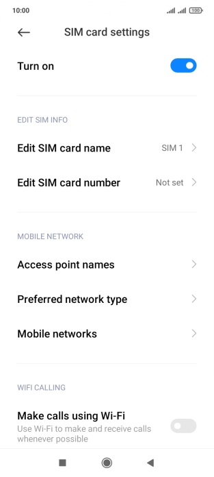Press Preferred network type.