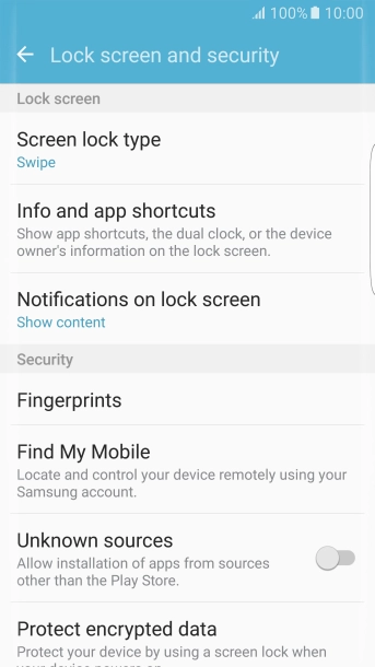 Press Screen lock type.