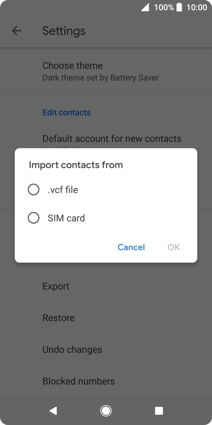 Press SIM card.