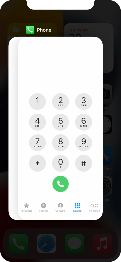 Slide upwards on the required application to end it.