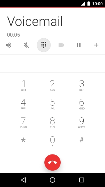 Press the end call icon.