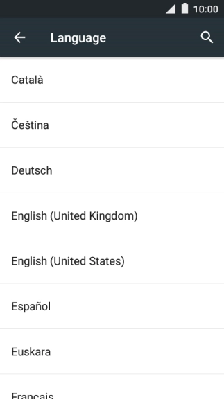Press the required language.