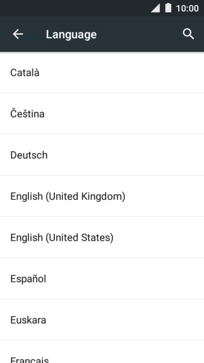 Press the required language.