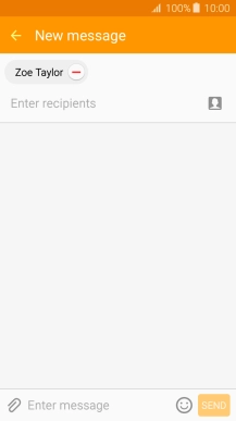 Press the text input field and write the text for your picture message.