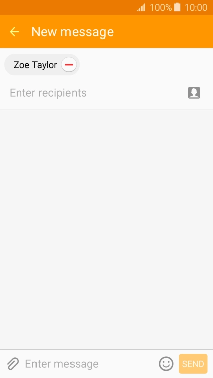 Press the text input field and write the text for your picture message.