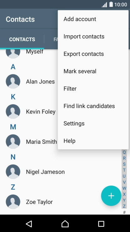 Press Import contacts.