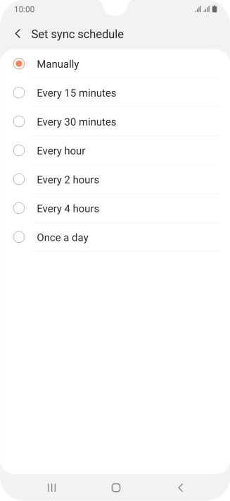 Press the required setting.