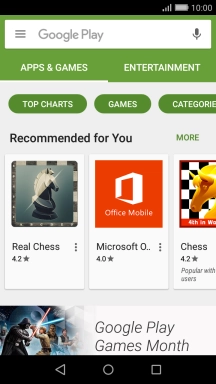 Press the search field.