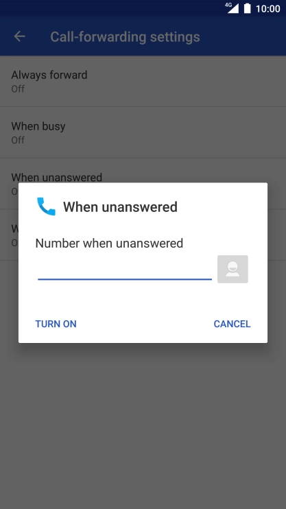 Key in (prefix) 5 (your phone number) and press TURN ON.