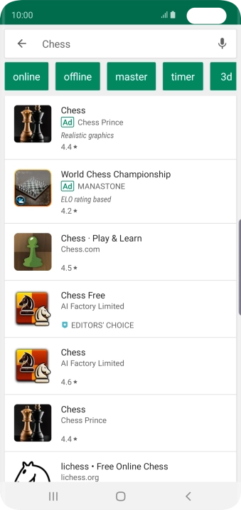 Press the required app.