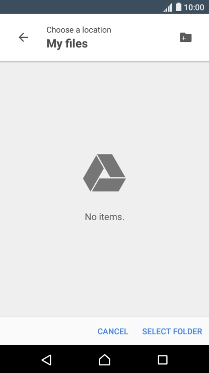 Press SELECT FOLDER.