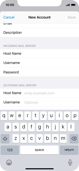 Press Host Name and key in mail.vodafone.ie.