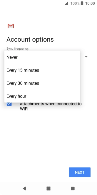 Press the required setting.