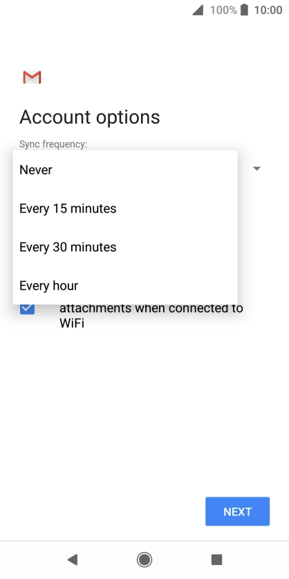 Press the required setting.