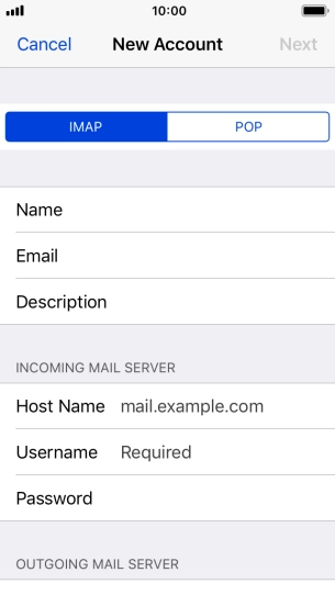 Press IMAP.