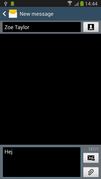 Press the send icon when you've finished your text message.