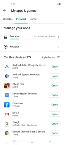 Press the required app.