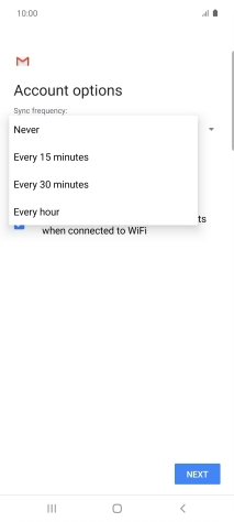 Press the required setting.