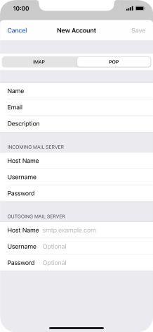 Press Host Name and key in mail.vodafone.ie.