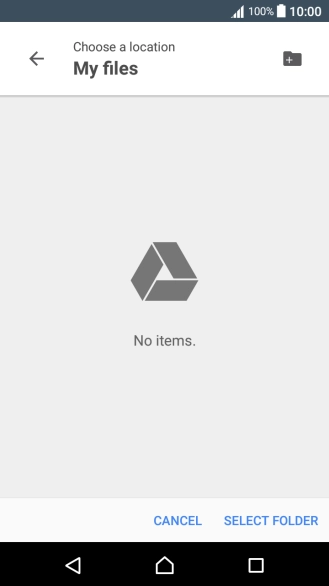 Press SELECT FOLDER.