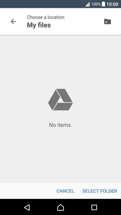 Press SELECT FOLDER.