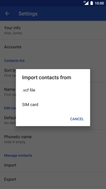 Press SIM card.