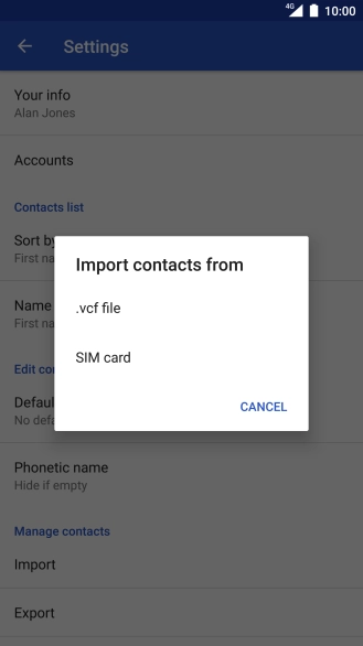 Press SIM card.