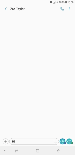 Press the send icon next to the required SIM when you've written your text message.