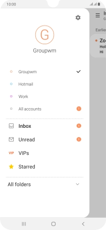 Press the required email account.