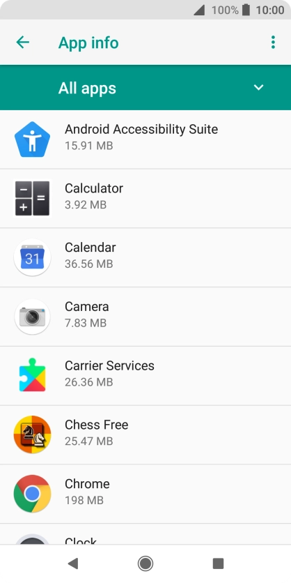 Press the required app.