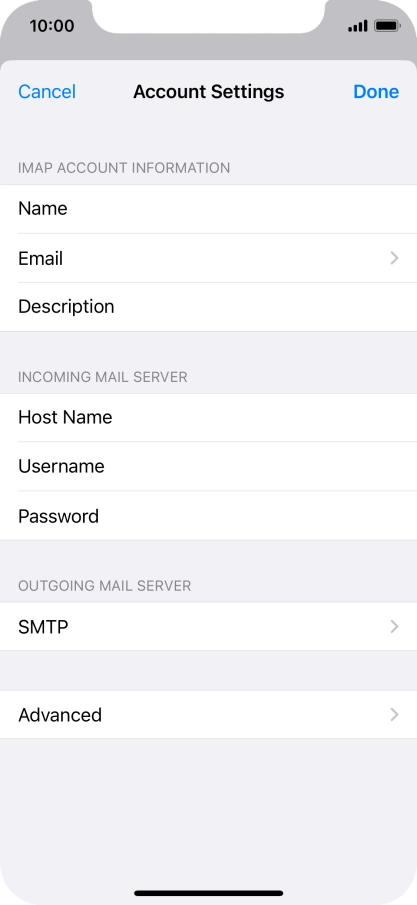 Press SMTP.