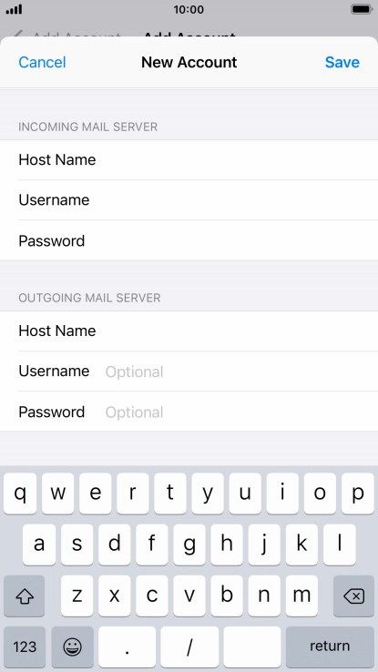 Press Save. Your email account has now been set up. To select more settings for incoming and outgoing server, proceed with the following steps.