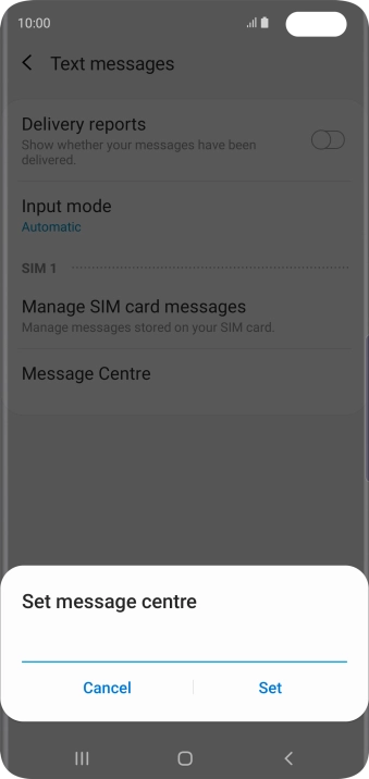 Key in +35387699989 and press Set.
