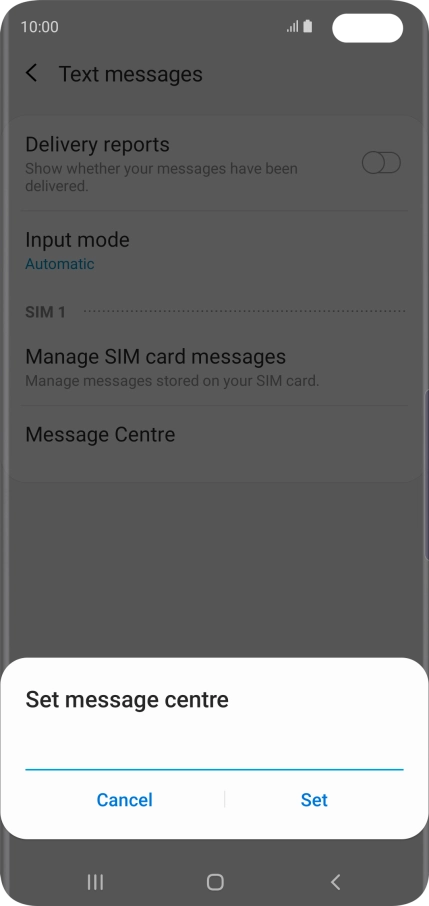 Key in +35387699989 and press Set.