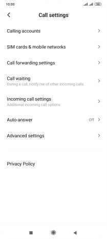 Press Call forwarding settings.