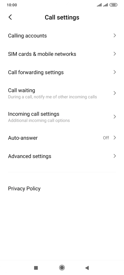 Press Call forwarding settings.