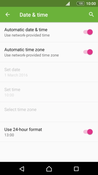 Press Automatic time zone to turn off the function.