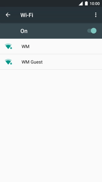Press the required Wi-Fi network.