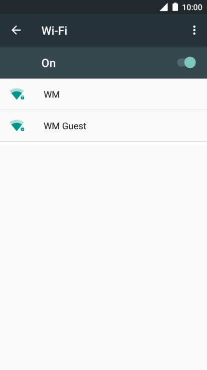 Press the required Wi-Fi network.