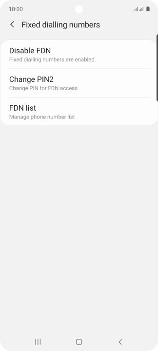 Press Disable FDN.