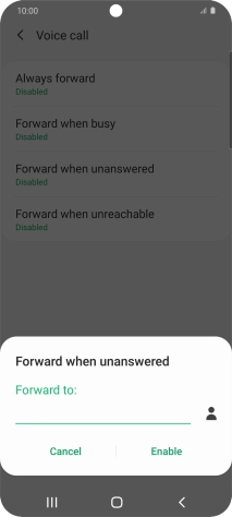 Key in (prefix) 5 (your phone number) and press Enable.